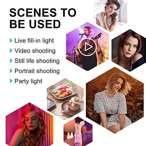 Image of GVM RGB Video Light 3000mAh Rechargeable LED Lighting CRI 97+RGB+Bi-Color Double Sided LED Photography Light 2700K-6500K 360Full Color Double Sided led Video Light for Photography, Vlogging