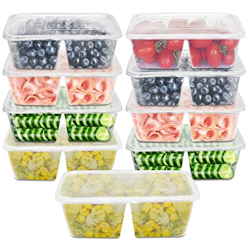 Surflyee 25 Piezas Recipientes Comida de Plástico con Tapas, 750ML Tapers para Comida Hermetico, Para el Almuerzo, la Preparación de Comidas, la Conservación de Alimentos, Apto para Microondas Cover