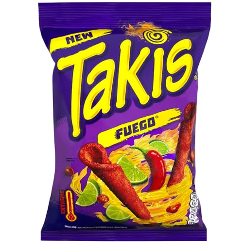Takis Fuego Crunchy Rolled Tortilla Chips 55g (Pack of 21)