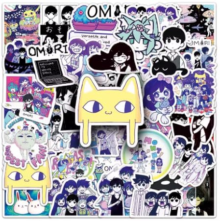 50Pcs Anime Stationery Sticker Omori Video Game Cute Kawaii Sticker Stationery Student Cartoon Manga Waterproof Graffiti Decorate