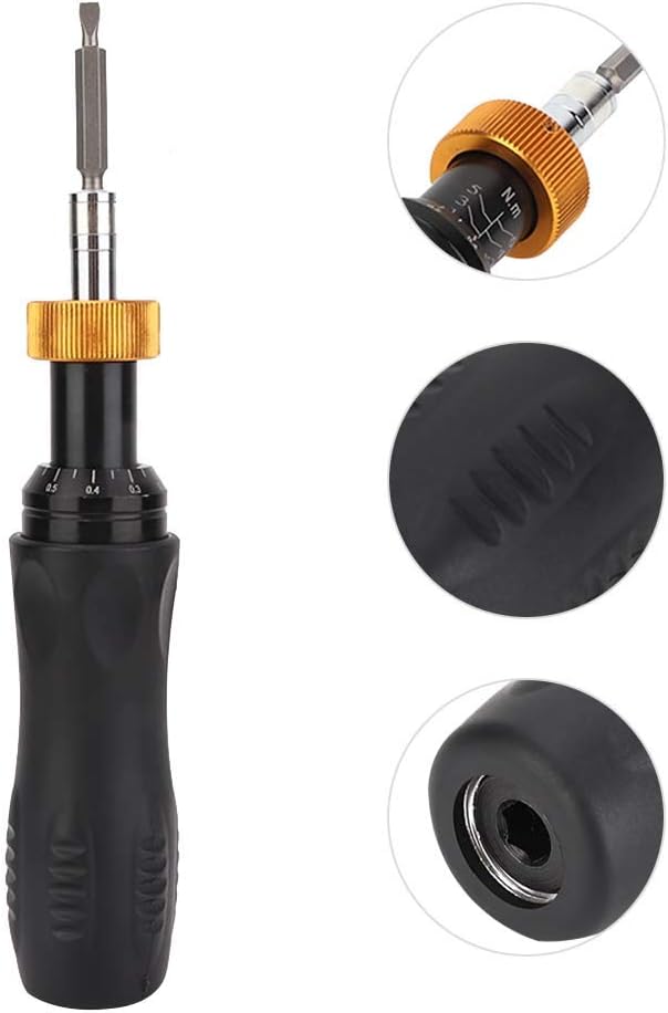 Torque Wrench, 1-6 (N.m) Slotted/Cross Bit Torque Screwdriver Set, Adjustable Handheld Micro-motor for Circuit Board