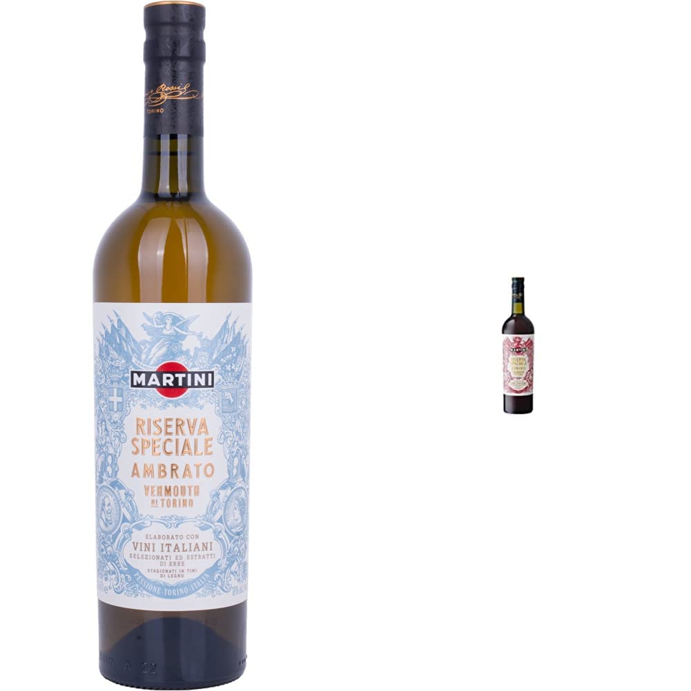 Martini Riserva Speciale Ambratto, Vermouth premium Blanc, 75cl, 18% & Riserva Speciale Rubino, Vermouth premium rouge, 75 cl, 18%