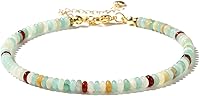 Jinxiuge Handmade Boho Stone Beaded Anklets for Women - Adjustable Beach Ankle Bracelets, Birthday Party Gift Jewelry