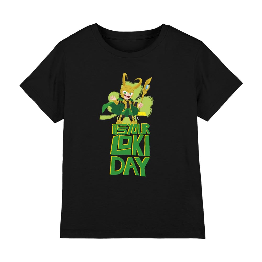 Loki St Patrick's Day Day Unisex Kids T Shirt, Black, 5-6 Years