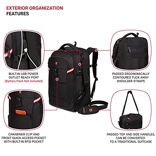 Mochila de viaje SwissGear 48L con puerto USB y bloqueo RFID miniatura 2
