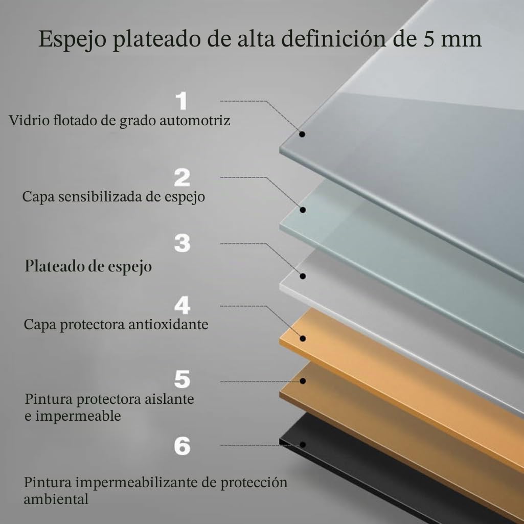 Espejo de Baño Ovalado con Luz LED Regulable (3000-6000K) - Retroiluminación y Luz Frontal, Resistente al Agua, Ideal para Maquillaje, Color Dorado