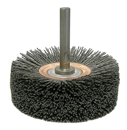 Image of Weiler 86154 Bore-Rx Brush Deburring Tool, 4 inch ID, 0.26 /120CG Crimped Fill, 3 /8 inch Stem, Made in the USA