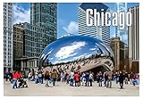 Chicago Bean, Cloud Gate, City, Skyline, Millennium Park, Illinois, Souvenir Magnet 2 x 3 Fridge Magnet