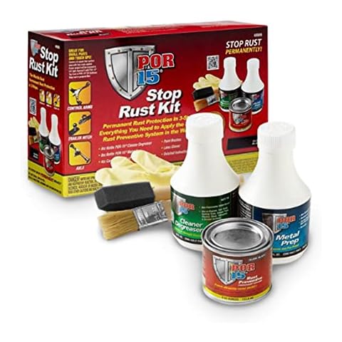 POR-15 Stop Rust Kit, Non-Porous Coating Seals and Protects Metal from Rust and Corrosion, Gloss Black Cover