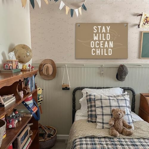 ShowDraven Coastal Nursery Decor,Ocean Rroom Decor Hanging Linen Banner, Boy Nursery Decor, Ocean Classroom Decor, Kids Bathroom Wall Art,20x30 Inch