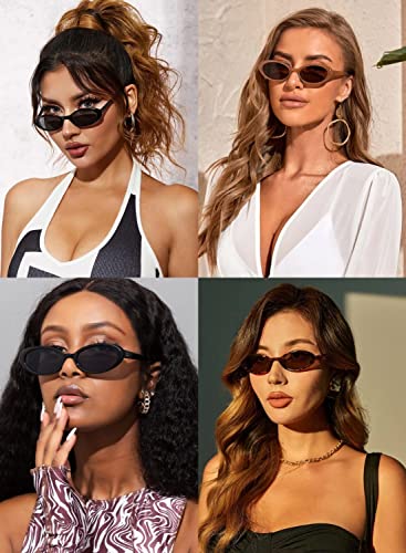 JUDOO Tiny Small 90s Sunglasses for Women Men Retro Oval Tinted Glasses2