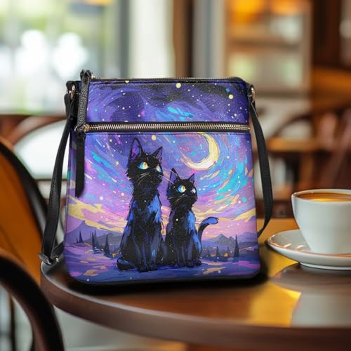 Image of Leather Purses for Women, Leather Hobo Bags for Women Travel Sling Purse Triple Zippered Pockets Shoulder Bag