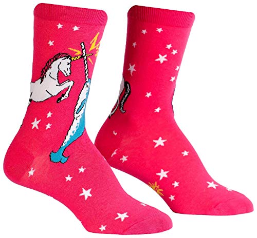 Sock It To Me Women's Unicorn vs Narwhal Crew Socks