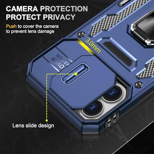 Image of Luxe Back Cover for Compatibe for Apple iPhone 16 | D10 Tough Armor Case | Sliding Camera Shield | 360 Protection | Kickstand Ring Holder | Military-Grade Bumper Case