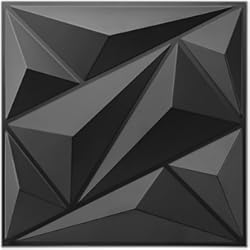Panel Decorativo Art3dwallpanels Panel de pared 3D de PVC para decoración de pared interior en negro, paneles de pared con textura 3D, paquete de 33 azulejos