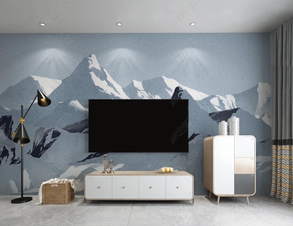 Papier Peint Intissé Snow Mountain Peak Grand Format Abstrait - 2
