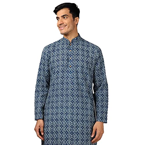 Image of by Shoppers Stop Printed Polyester Slim Fit Mens Casual Kurta