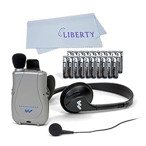 Williams Sound PockeTalker Ultra Duo Sound Amplifier with Headphone & Earbud, Year Supply of Batteries & Liberty Microfiber Cloth