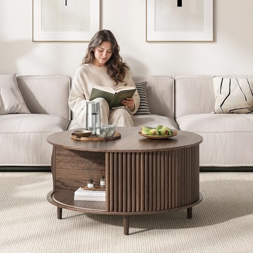 JOINICE Round Fluted Coffee Table