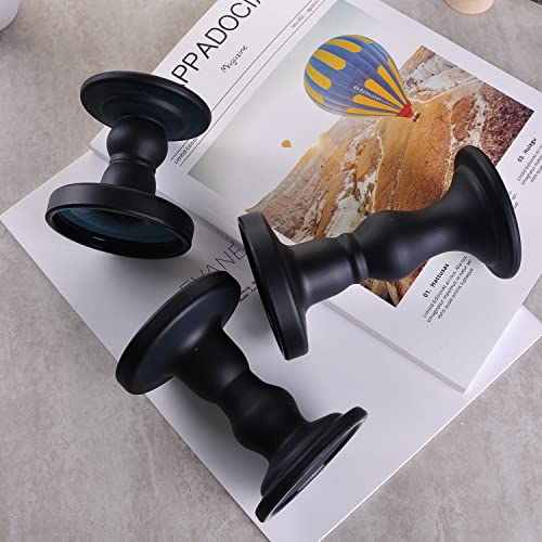 Ibwell Set Of 3 Black Glass Candle Holder For Pillar Candle Holder/Taper Candlestick Holders, Decorative Unity Candle Holder, For Formal Events, Wedding, Church, Décor Table Centerpiece Decoration #TOP5