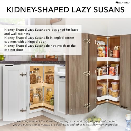 Image of Rev-A-Shelf 24 inch Kidney Shaped Dual Tier Lazy Susan for Corner Base Cabinets