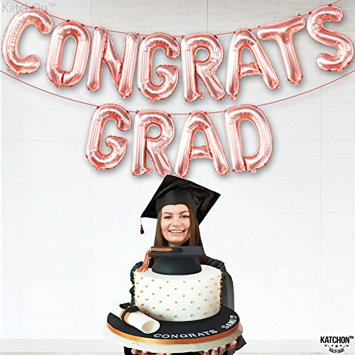 Image of Graduation Decorations 2026 | Rose Gold Congrats Grad Balloons - 16 Inch | Congrats Grad Banner | Graduation Balloon Banner For Congrats Grad Decorations, Congratulations Decorations, KatchOn