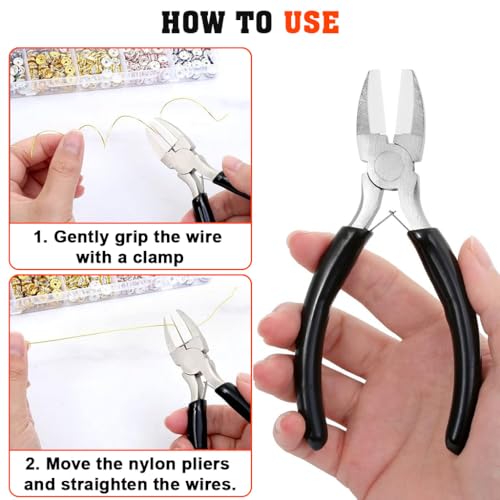 Image of HASTHIP Jewelry Pliers, 5.3 Inch Flat Nose Soft Jaw Hand Tool