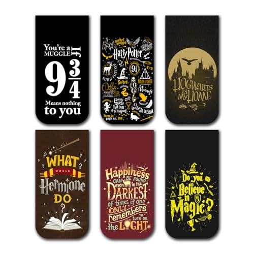 Image of Magnetic Bookmarks, Pack of 6, Best Gift for Readers, Book Enthusiast & Fans, Book Page Markers for Readers (Harry)