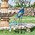 TERESA'S COLLECTIONS Outdoor Decor Peacock Yard Art Garden Sculptures & Statues,Blue Large Metal Bird Lawn Ornaments,35inch Outside Decor for Porch Patio Pool Backyard Decor,Housewarming Gift