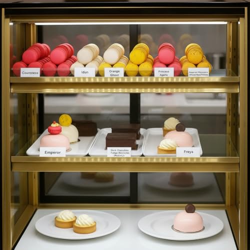 Image of L-Shape Acrylic Price Tag Holder, 3*2 Inches, Pack of 10, Table Display stand & Name Card Holder for Bakery Counters, Buffets, Shops, Restaurants, and Supermarkets (L-Shape 3*2)