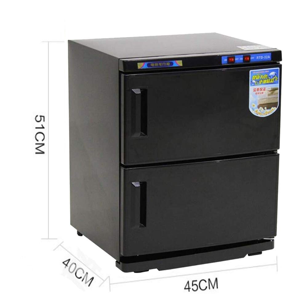 Calentador caliente de la toalla 32L, gabinete del esterilizador del acero inoxidable para la tienda del barbero del hotel del spa del salón, gabinete del vapor facial de la alta temperatura con la ba