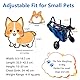 Hundewagen für Hinterbeine, Verstellbarer Rollwagen für kleine Haustiere 4–9 kg, atmungsaktives Mesh, Aluminiumrahmen, sichere Schnallen, reflektierendes Design, mit Urin- und Abfallbeutel