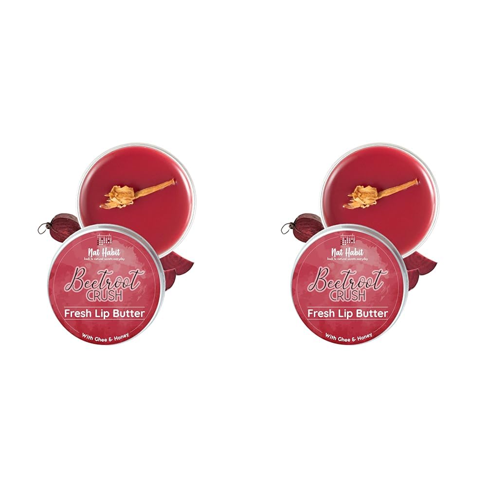 Nat Habit Lip Balm Fresh Beetroot Crush 10gm Lip Butter With Desi Ghee & Raw Honey For Natural Pink Lips, Nourishment, Dark And Chapped Lips - (Pack of 2)-image-15