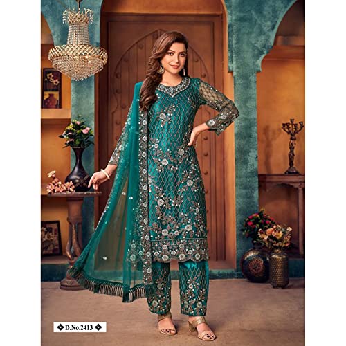 Indian Designer Shalwar Kameez Shrug Suits Pakistani Embroidered Worked Trouser Pant Suits2