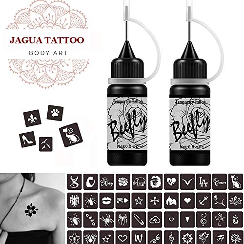 Beefly Jagua Temporary Tattoos Kit, Jagua Gel Semi Permanent Tattoo Freehand Gel/Ink