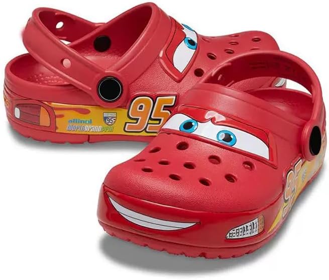 Unisex Kid Clogs Shoes Slip On Garden Slippers Sandals Soft Sole Shower Slides Water Shoes Red