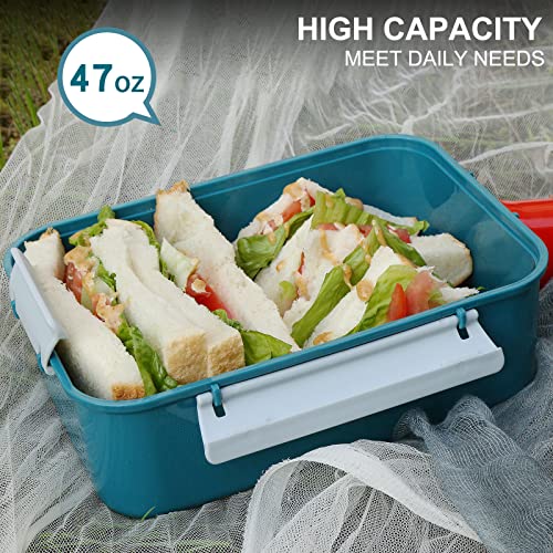 47oz Salad Lunch Container To Go, 3 Pack Salad Bowls Bento Lunch Boxes - image 7