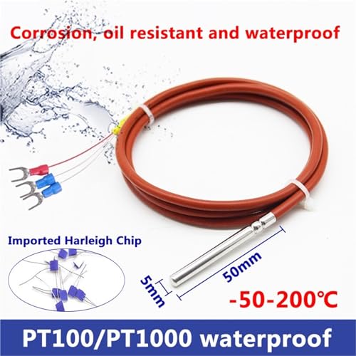 Sensor PT1000 de 3 hilos con cable de protección trenzado de 7 metros 2