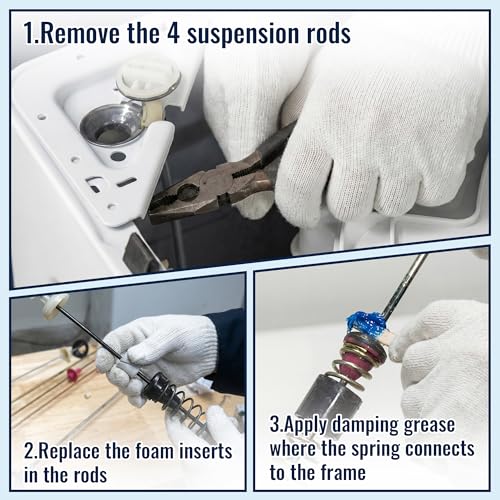 Image of 3.5 oz Washing Machine Damping Grease & Foam Insert Kit | Foam Inserts, Vibration & Noise Reduction, Top Load Washers, Washer Shock Absorber, Suspension Rod Repair