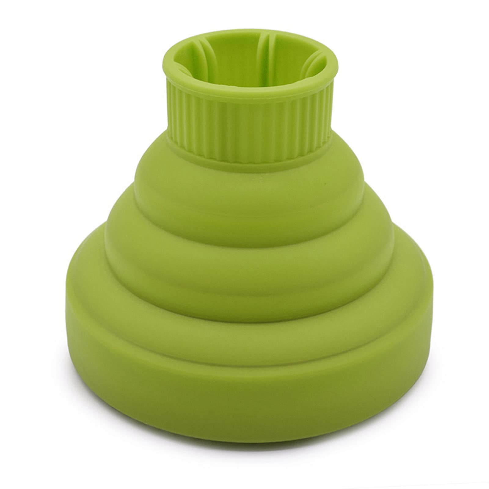 Collapsible Hair Diffuser, Silicone Hair Dryer Diffuser Portable Hair Blower Diffuser Travel Hair Dryer Diffuser Attachment, Distribute Heat Evenly (Green)