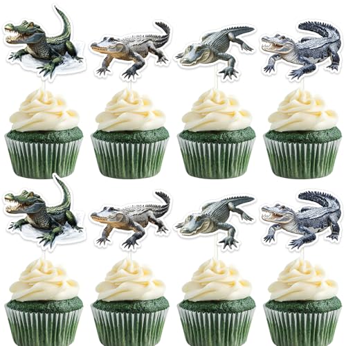 Alligator Party Decoration Crocodile Theme Cupcake Toppers Alliga...