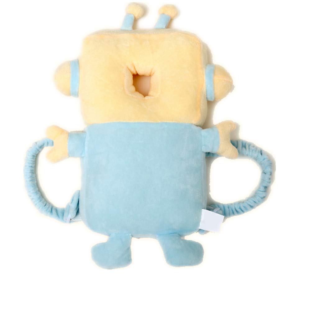 StrolexChildren's Head Pillow Baby Toddler Anti-Fall Headgear Infant Learning Walking Safety Collision Head Protection pad Birthday Gift Small cockerel Section 35cm-Send Fixed Cross Belt (Robot)
