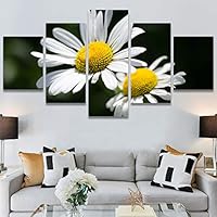 SIGNWIN 5 Panel Canvas Wall Art Modern Art Bohemian Bouquet Colorful Cool Floral Group Multicolor Photography Realism for Home Decorations Ready to Hang - 60