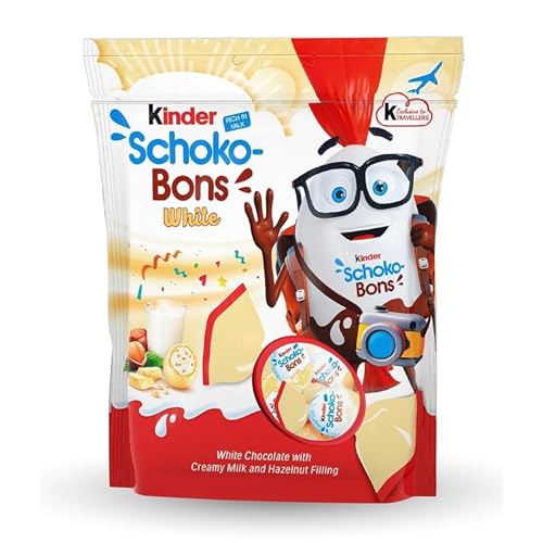 Image of Kinder Schoko Bons White | Creamy White Chocolate with Hazelnut Filling | Delicious Candy Bites for Kids & Adults | Ideal for Gifting, Sharing & Everyday Treats | 288 g