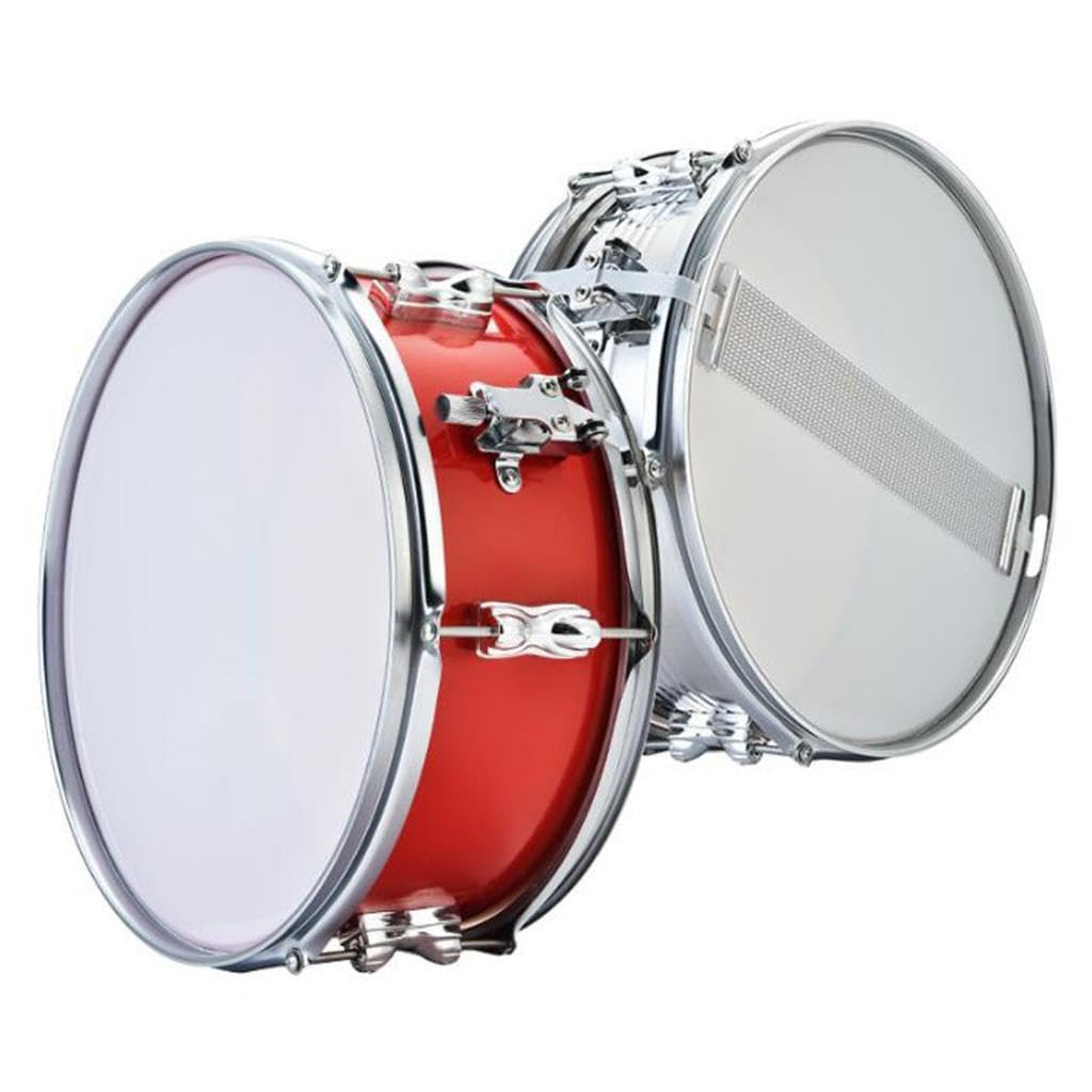 Caisse Claire de 11 Pouces avec Bandoulière, Instrument de Percussion, Jouet D'apprentissage Musical, Tambour, Instrument de Musique pour Adolesce, Rouge
