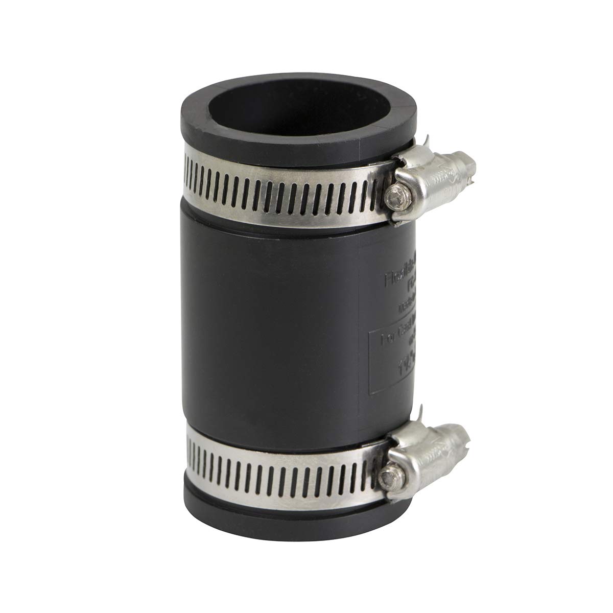 EVERCONNECT 4824 Flexible PVC Coupling with Stainless Steel Clamps, Black, 1.5 Inch