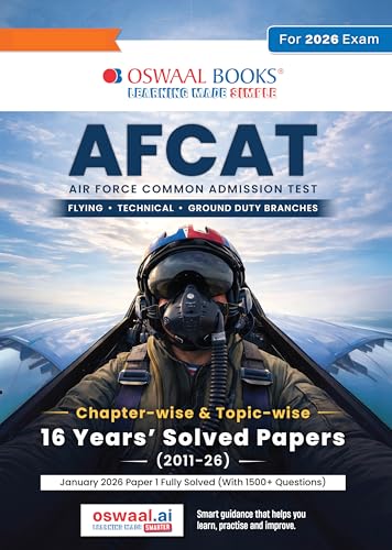 Image of AFCAT PYQs 2011-2026 | 16 Years | Chapter-wise & Topic-wise | Solved Papers | Includes 2026 Paper-1 fully solved | For 2026 Exam [English Medium]