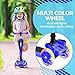 Hurtle 3 Wheeled Scooter for Kids - 2-in-1 Sit/Stand Child Toddlers Toy Kick Scooters w/ Flip-out Seat, Adjustable Height, Wide Deck, Flashing Wheel Lights, Great for Outdoor Fun -(Blue)