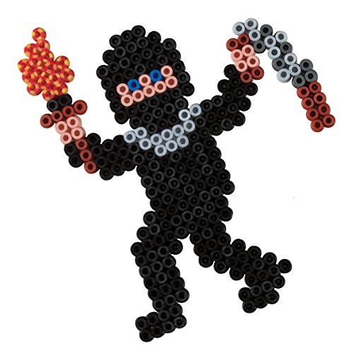Hama 644047 – 20518 – Midi Kreativset Beutel mit 6000 Perlen – Schwarz, Klein