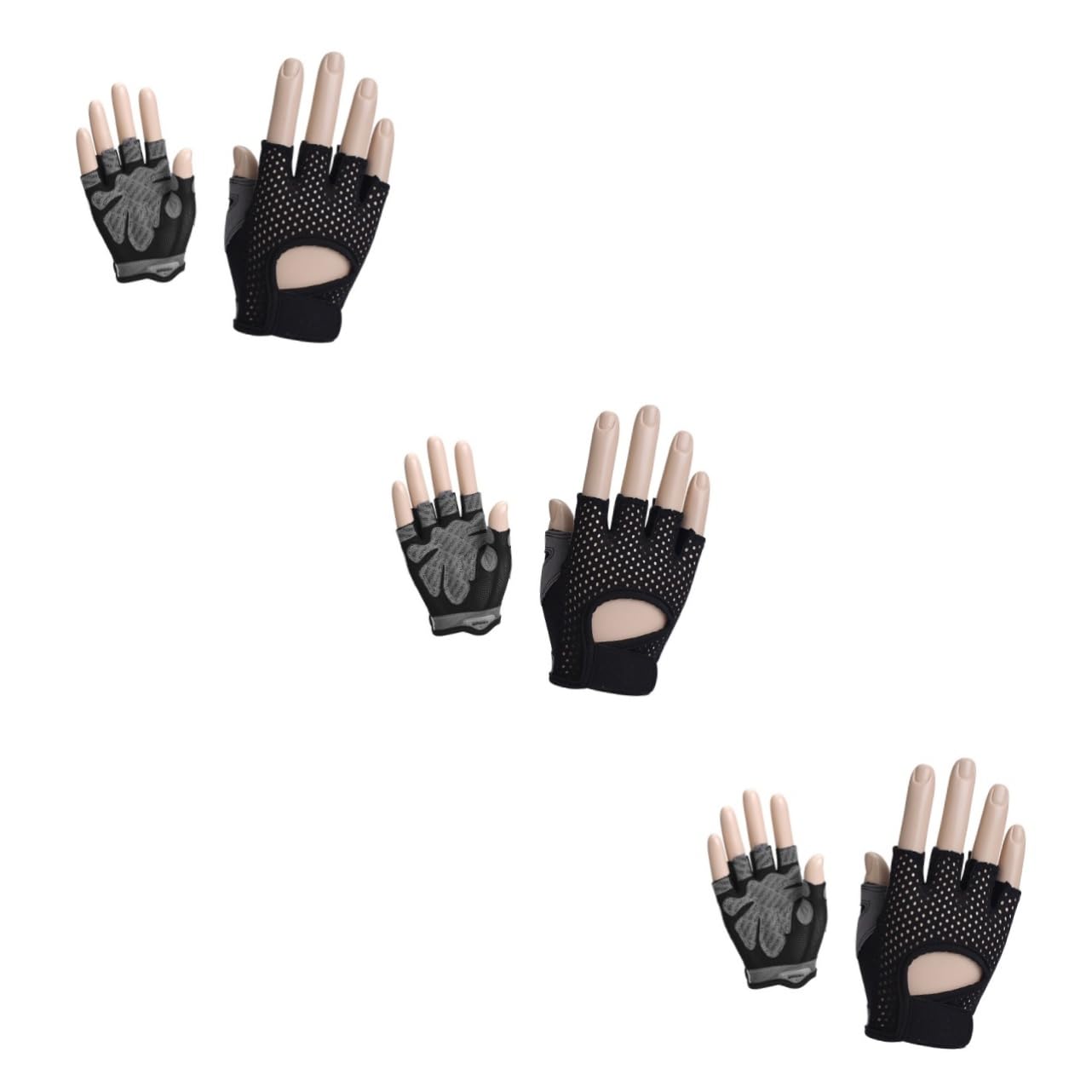 BESPORTBLE 3 Guantes De Entrenamiento para Mujer De Medio Dedo para Levantamiento De Pesas (Palma para Equipo De Fuerza)